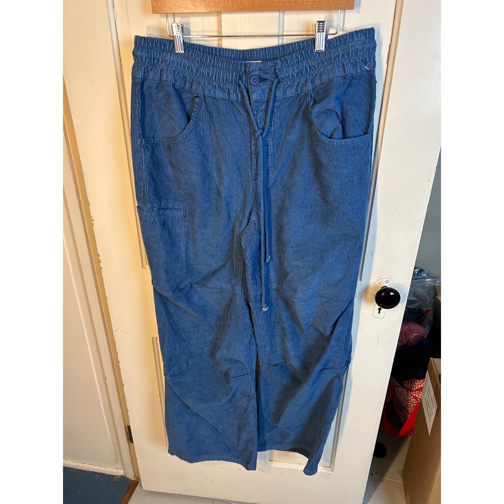 Free People We The Free Modern Love Corduroy Pants Blue Large - Picture 2 of 6